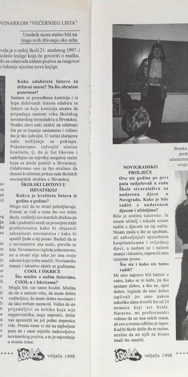 Iskrice, oš samobor, veliku intervju, 1998